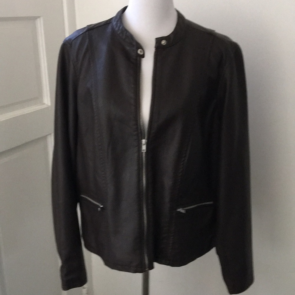 Dark Brown Baccini Faux Leather Women’s Jacket